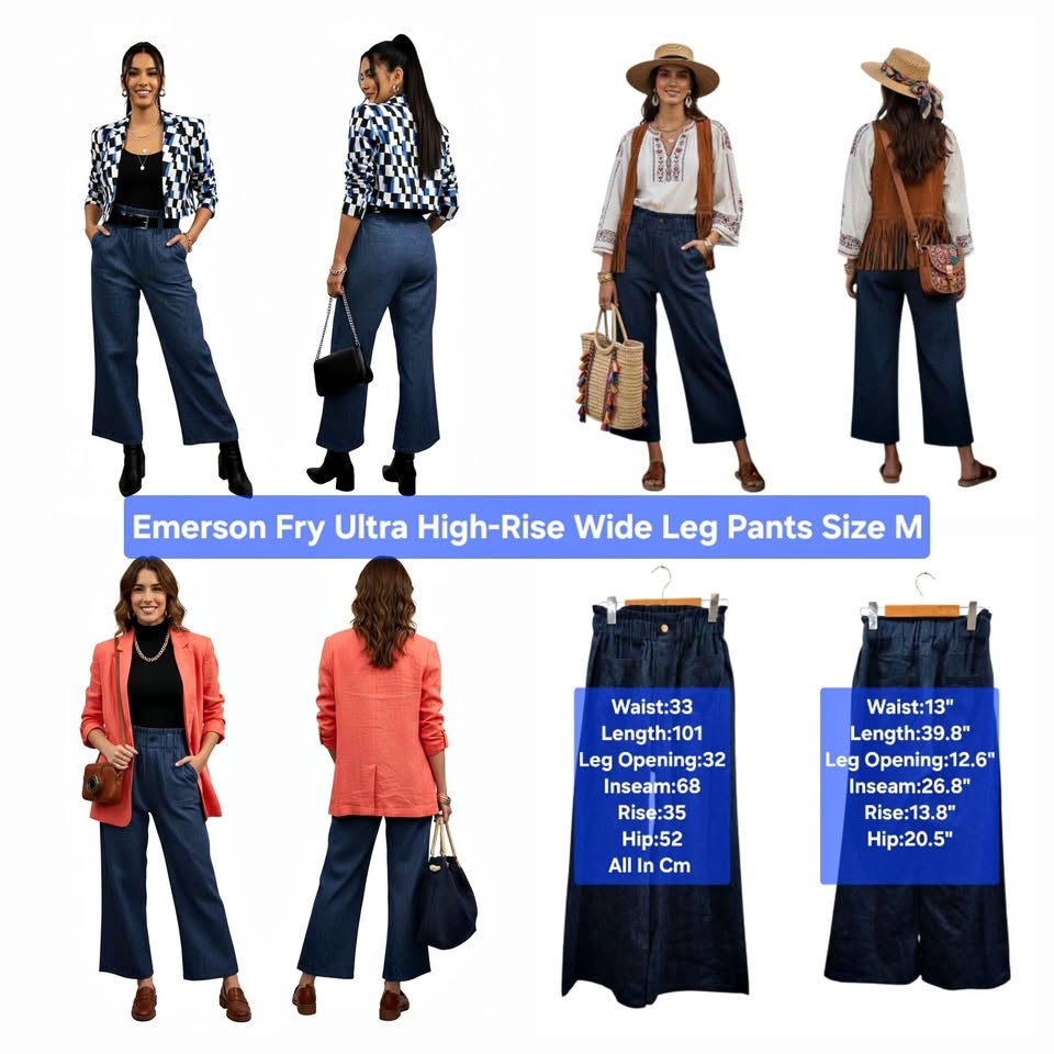 🏆Emerson Fry Ultra High-Rise Wide Leg Pants Size M 🏆