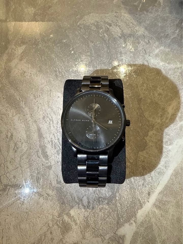 Alfred Sung Dual Time Date Bracelet Watch