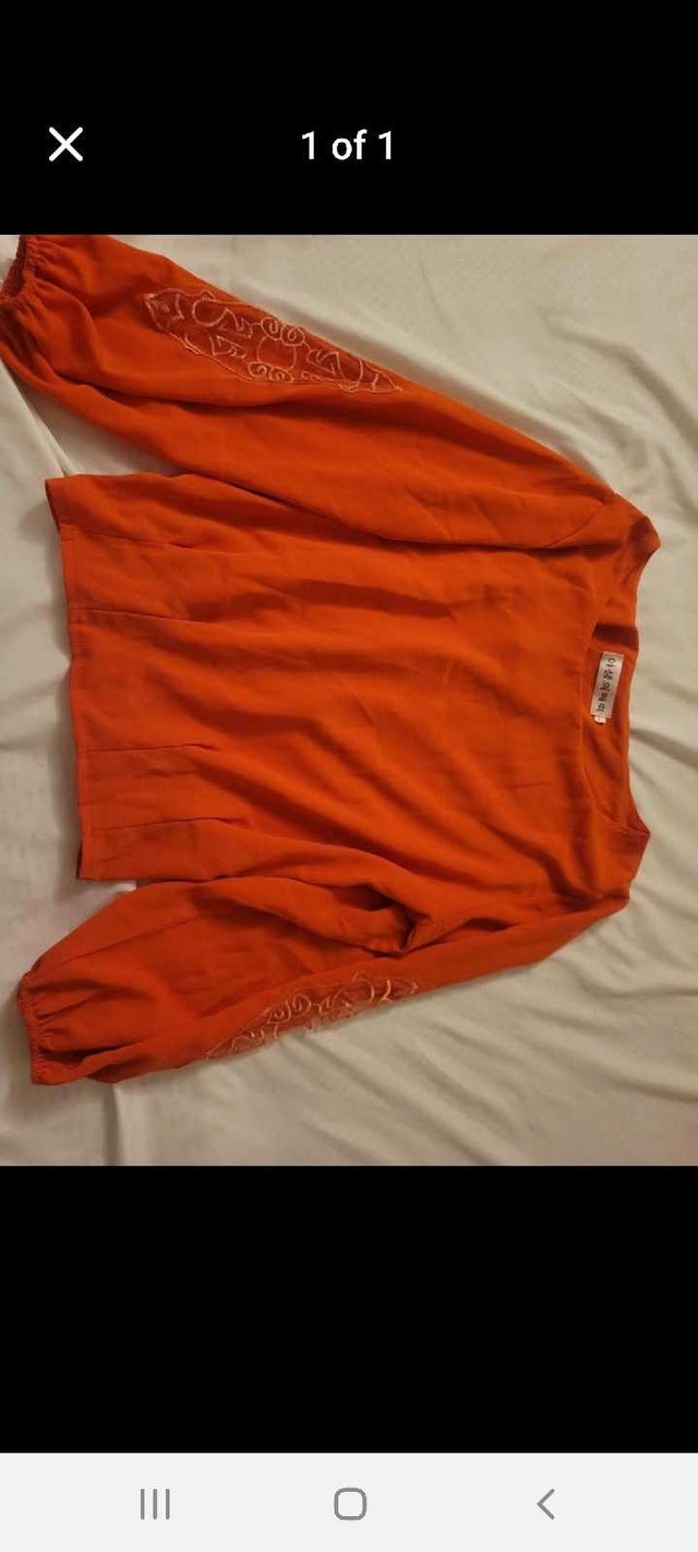 Orange Long Sleeve Blouse