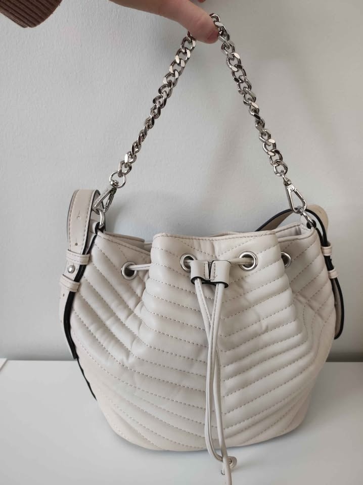 Steve Madden Marge Chevron Quilted Drawstring Bucket Bag Purse - photo 2