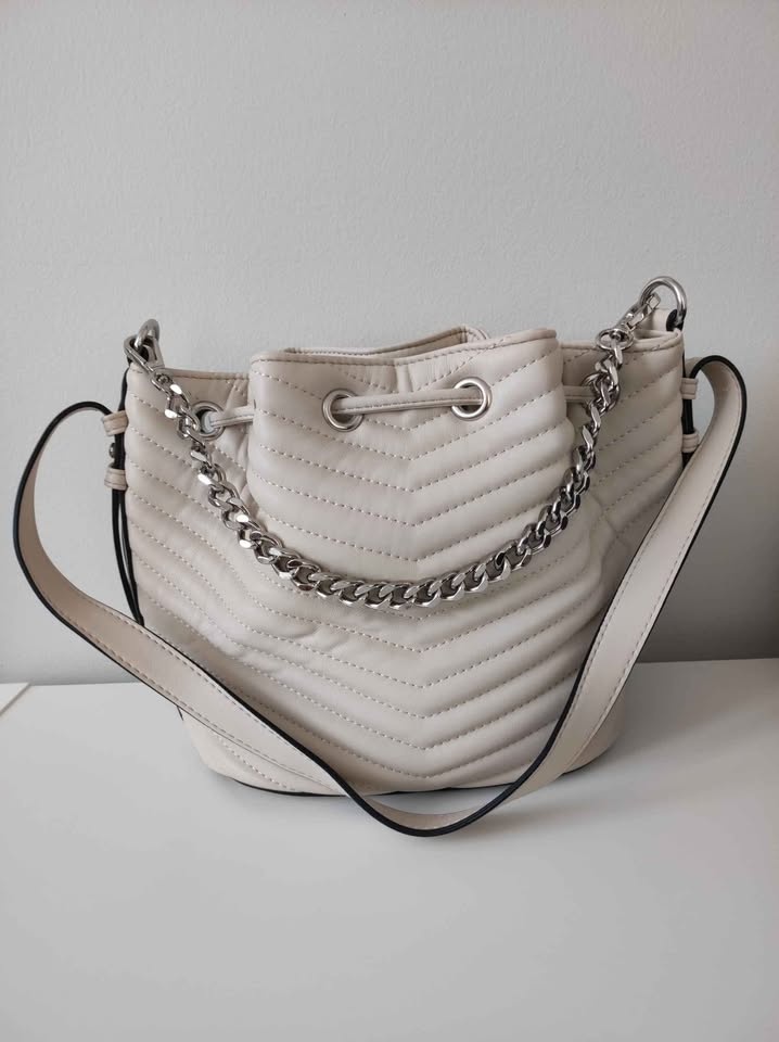 Steve Madden Marge Chevron Quilted Drawstring Bucket Bag Purse - photo 3