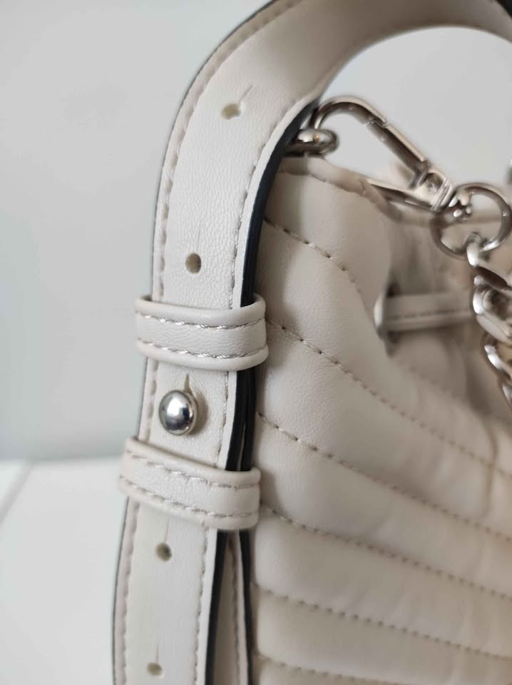 Steve Madden Marge Chevron Quilted Drawstring Bucket Bag Purse - photo 5