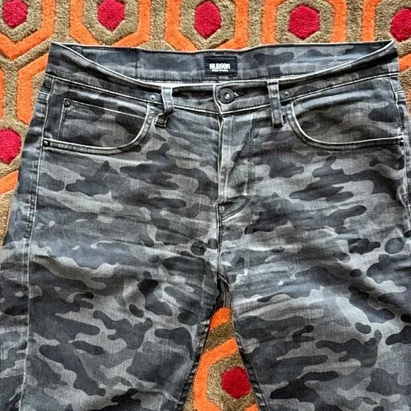 🏆Hudson Jeans Camo Gray Straight Denim Men's 32