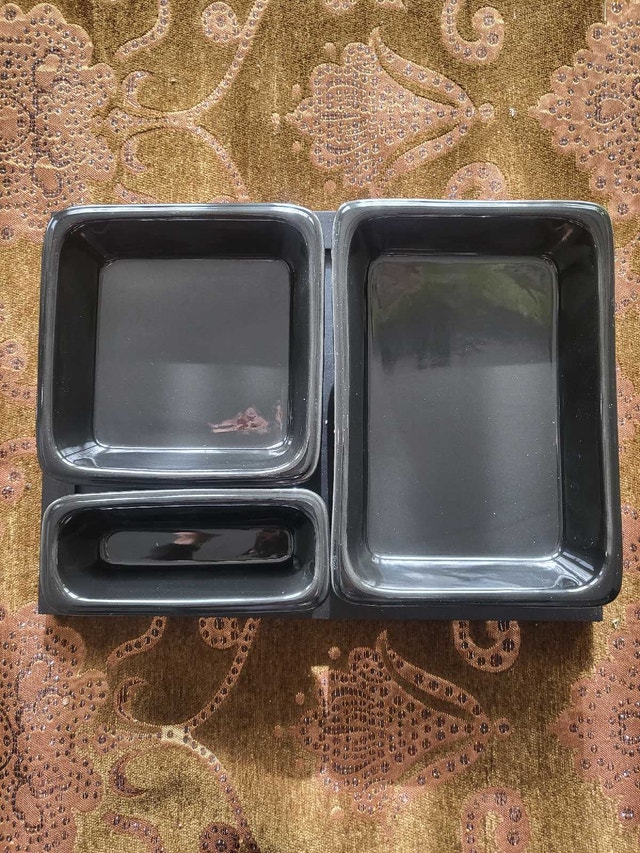 Black Porcelain Serving Tray