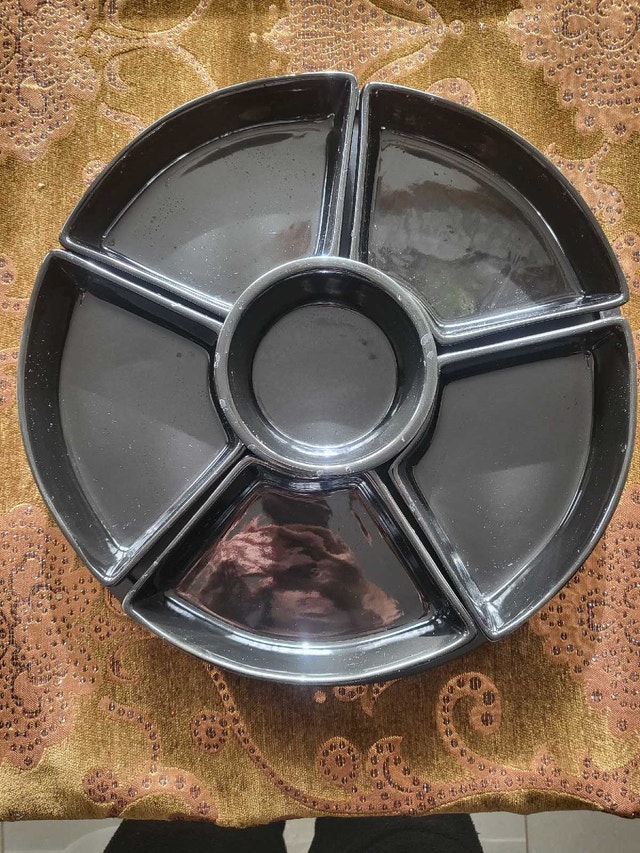 Black Porcelain Serving Tray