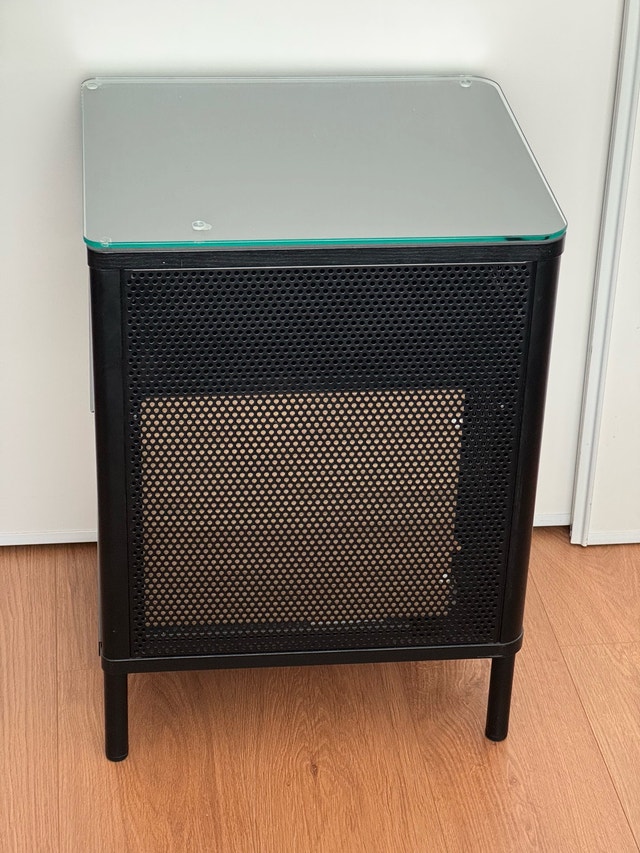 IKEA Bekant Storage Unit w/ Glass Top - Metal & Wood - photo 2