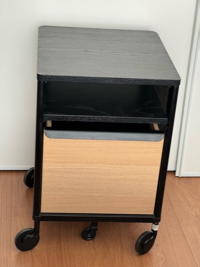 IKEA Bekant Storage Unit on Casters - Metal & Wood
