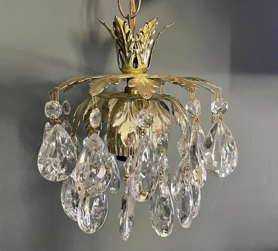 Vintage Small Crystal Chandelier