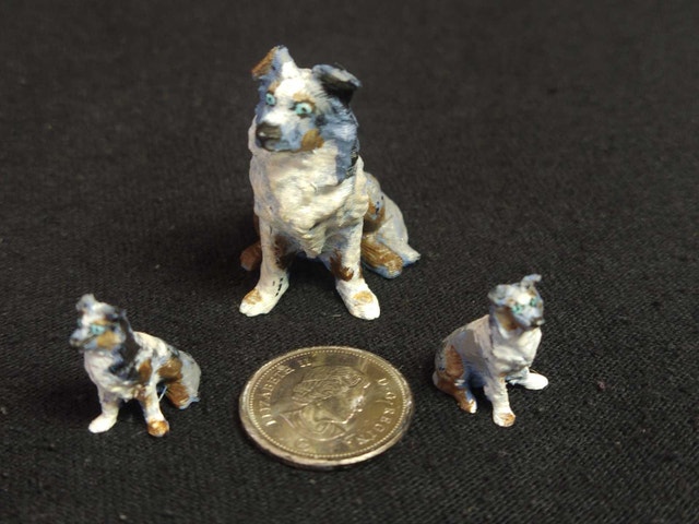 Australian Shepherd Figurines Handpainted - photo 2
