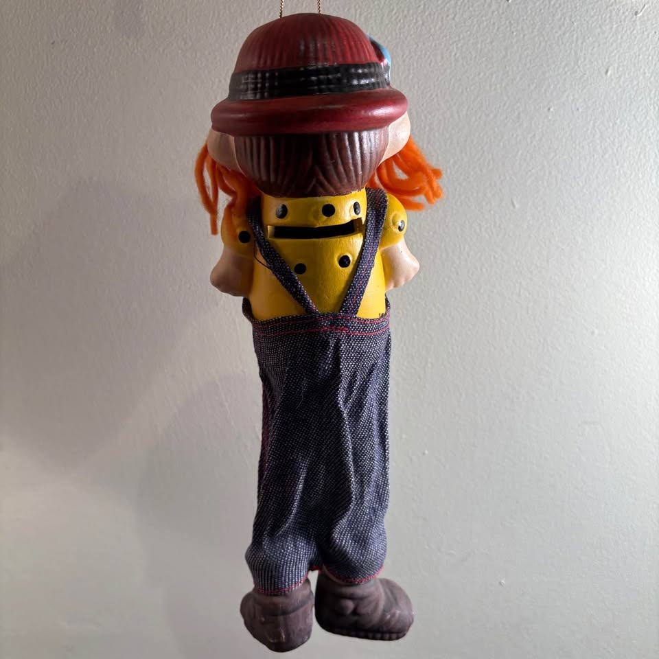 VTG Hanging Coin PIGGY Bank - Red-Haired Country/Clown Girl - photo 2
