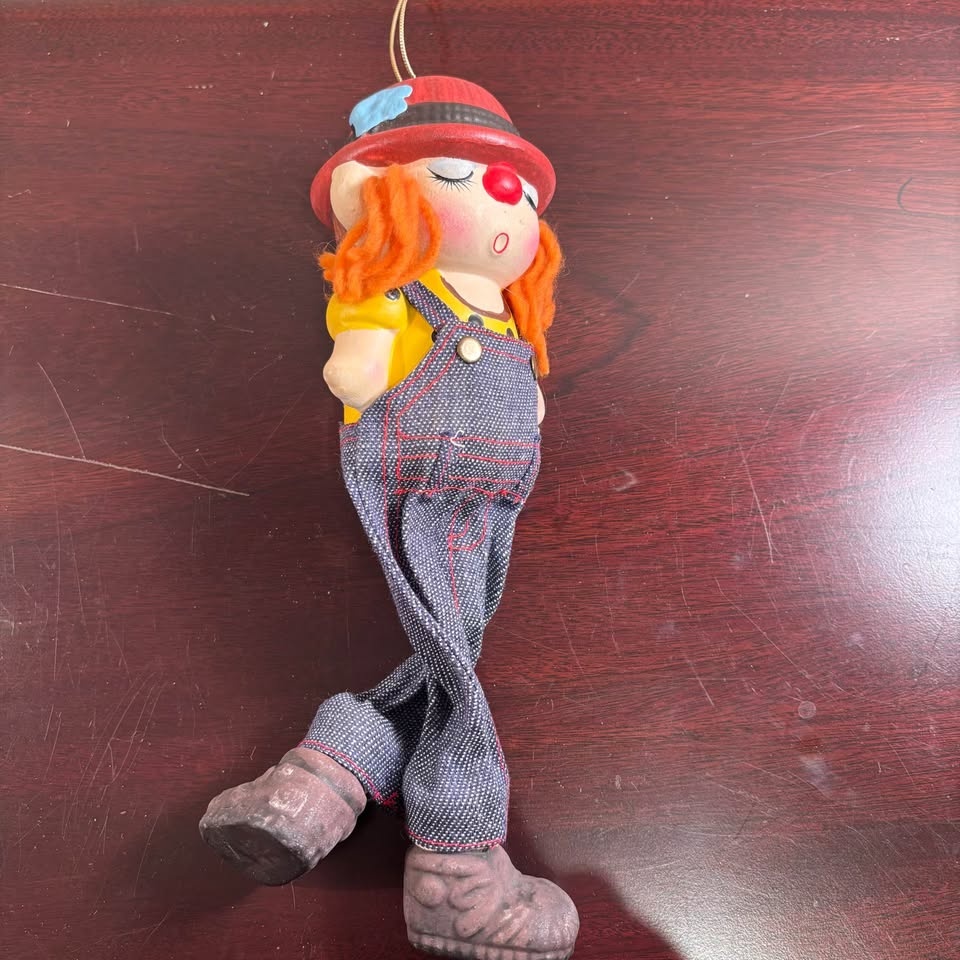 VTG Hanging Coin PIGGY Bank - Red-Haired Country/Clown Girl - photo 3