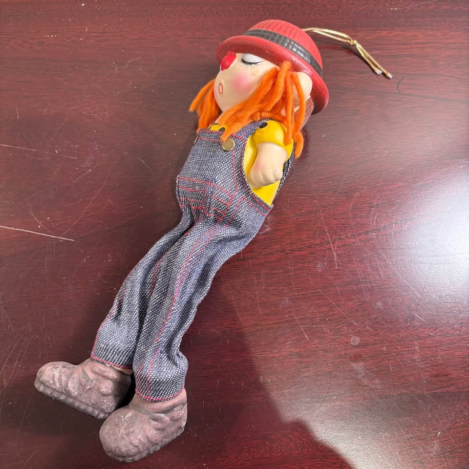 VTG Hanging Coin PIGGY Bank - Red-Haired Country/Clown Girl - photo 4