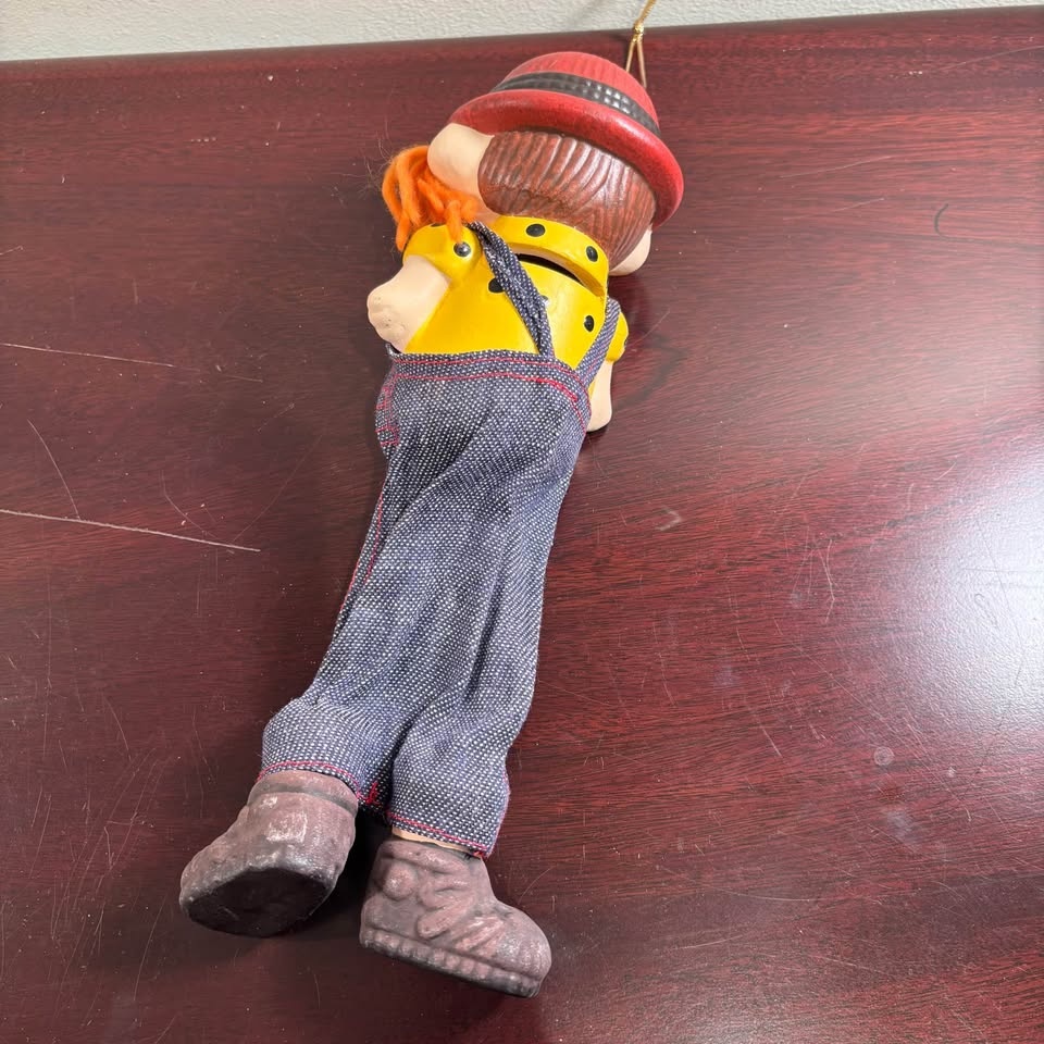 VTG Hanging Coin PIGGY Bank - Red-Haired Country/Clown Girl - photo 5