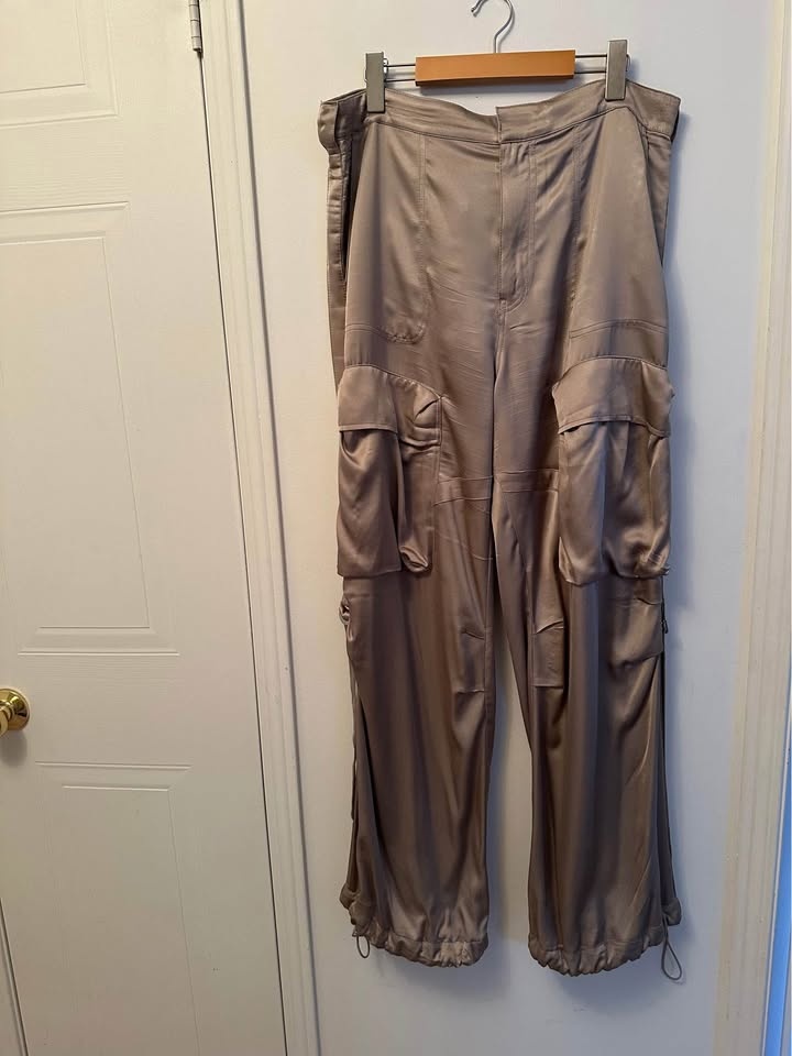 Zara satin cargo pants