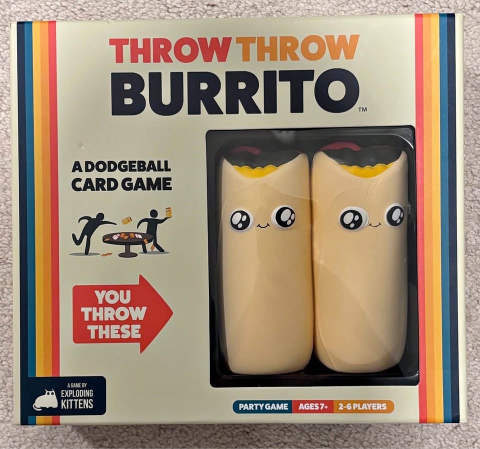 NEAR NEW - THROW THROW BURRITO GAME - $20.00