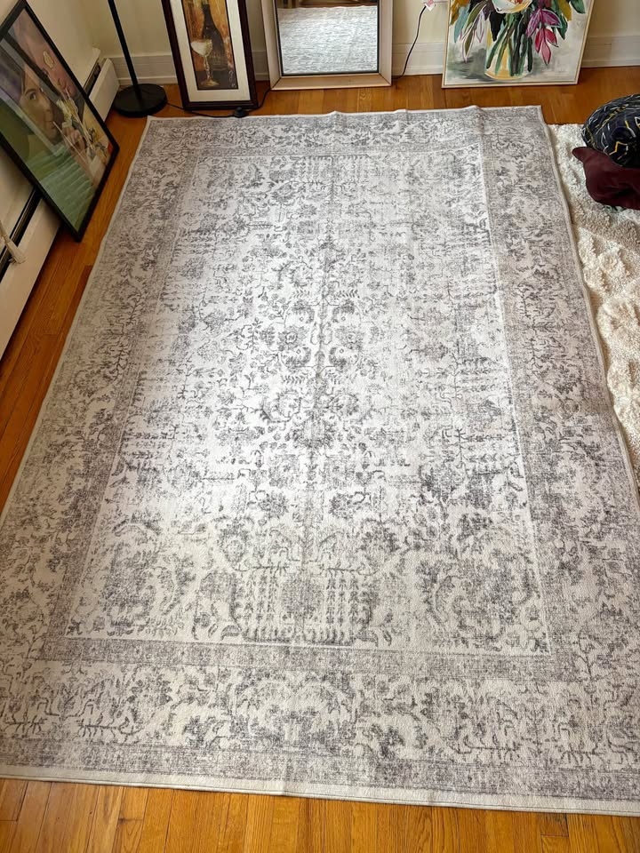 6x9 Machine Washable Gray Area Rug
