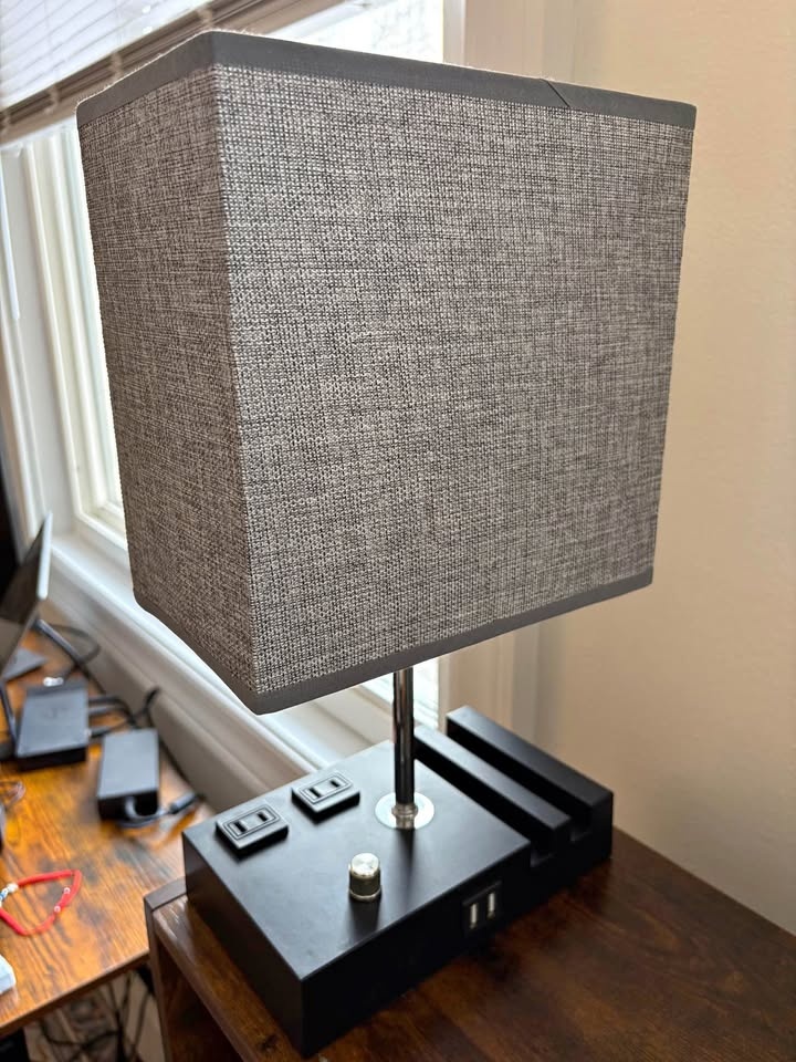 Set of 2 Small Office Lamps with USB Ports