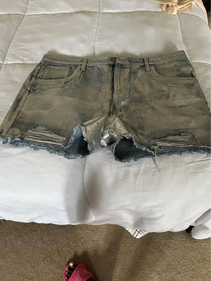 Refugee Denim Chelsea Metallic Shorts
