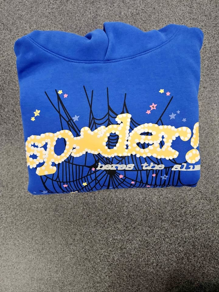 Blue Sp5der hoodie medium