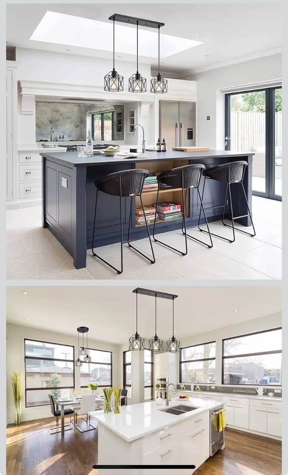 New 3 Light Pendant Lighting, Black Cage Metal Pendant Light - photo 3