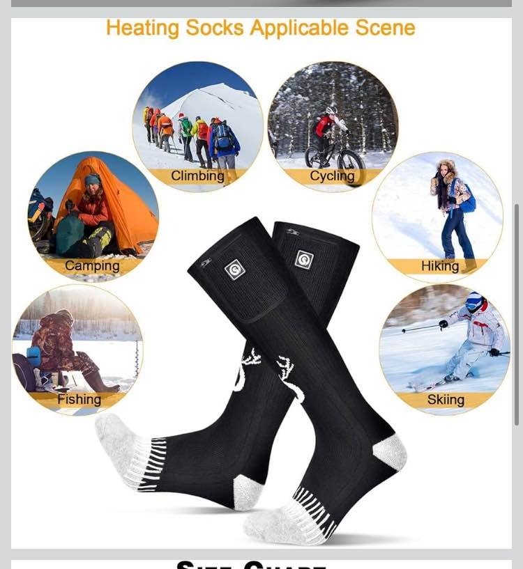 New Medium Electric Heated Socks - Rechargeable Battery Powered🏆 - photo 5