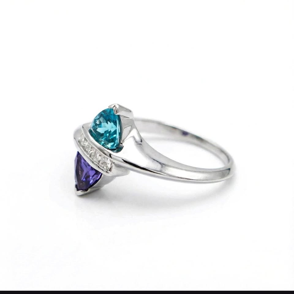 Celestial Lab Blue Topaz & Tanzanite Ring