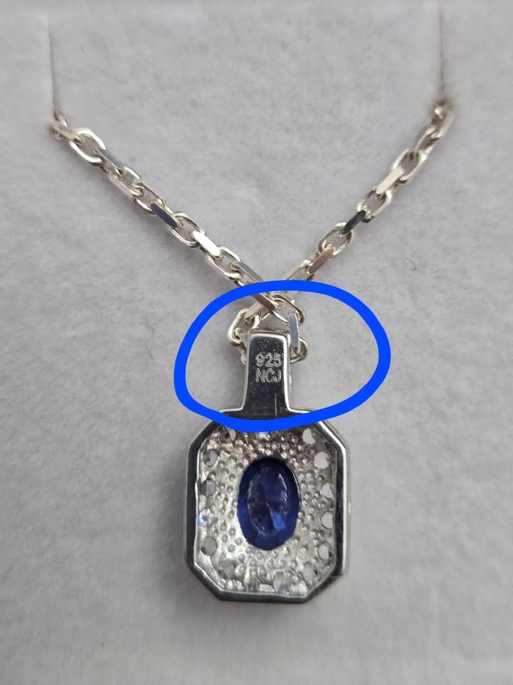 Deep Blue Tanzanite Halo Pendant (pendant only) - photo 3