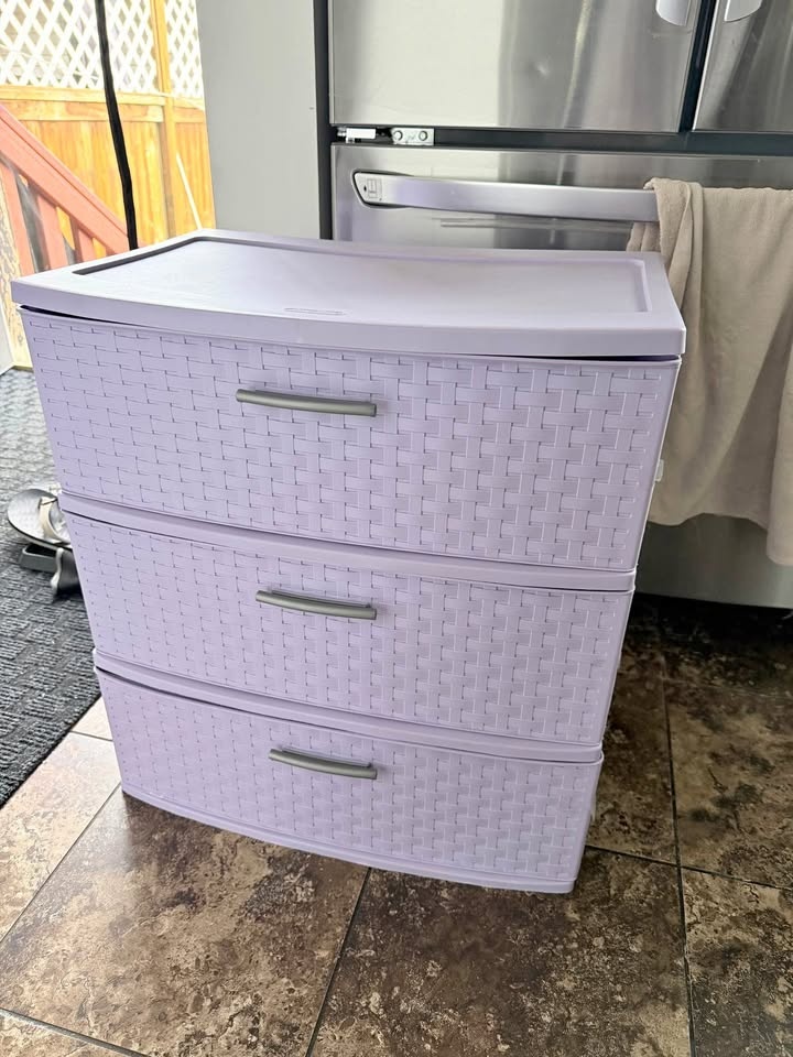 Sterilite Purple 3-Drawer Storage Cart