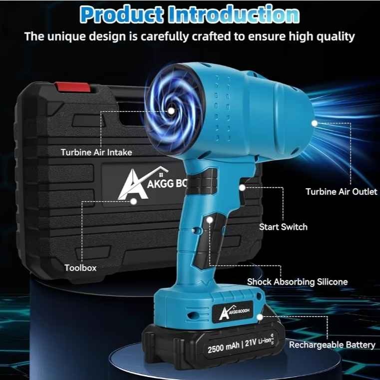 AKG Cordless Leaf Blower w/ Batteries & Toolbox - photo 3