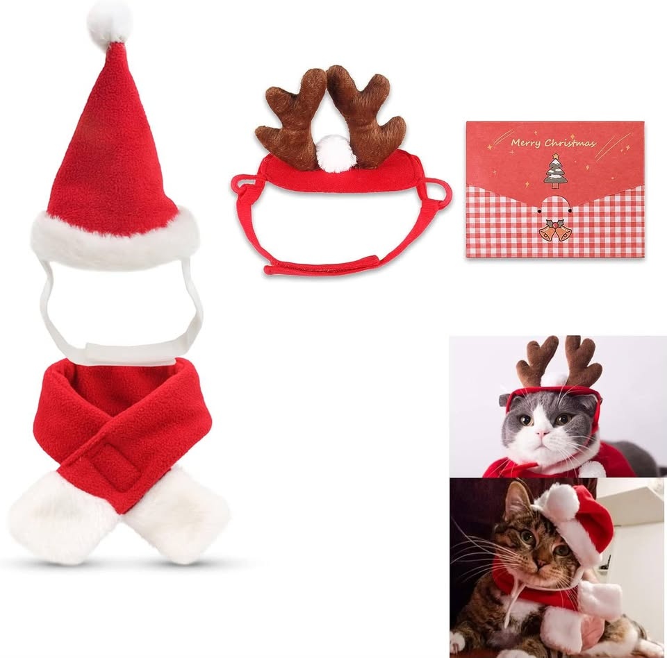 Pet Christmas Costume Outfits (3 Accessories)