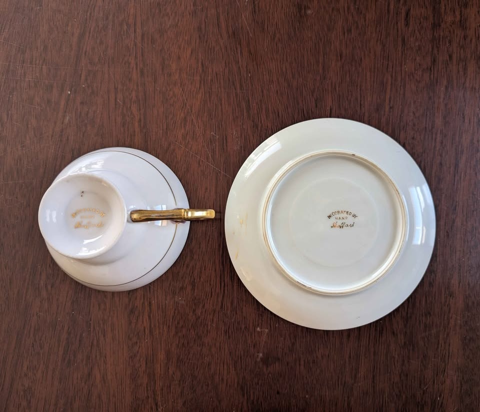 Vintage Shafford Black & Gold Teacup and Saucer Set - photo 3