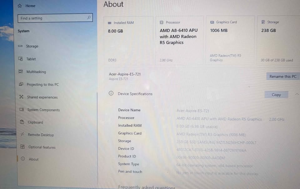 Acer Aspire E5 17" Laptop - 8GB RAM, 256GB SSD, Win 10 + Office - photo 2