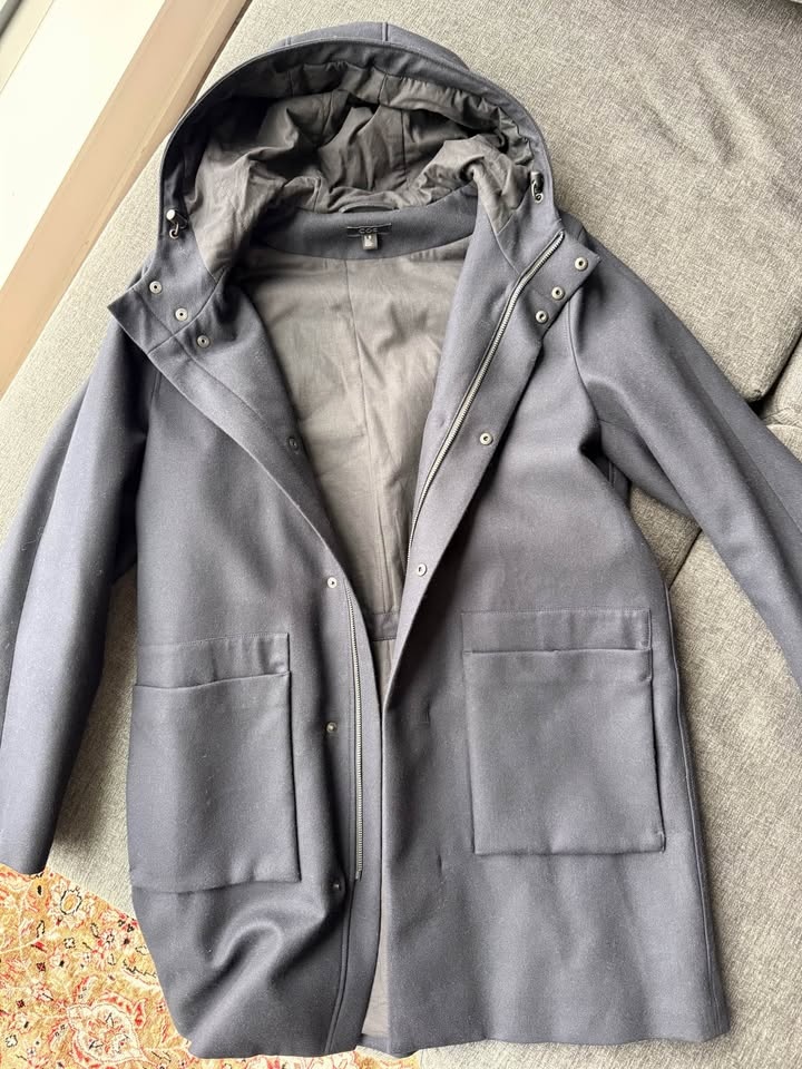 Men COS 100% wool long coat size 38R - photo 3