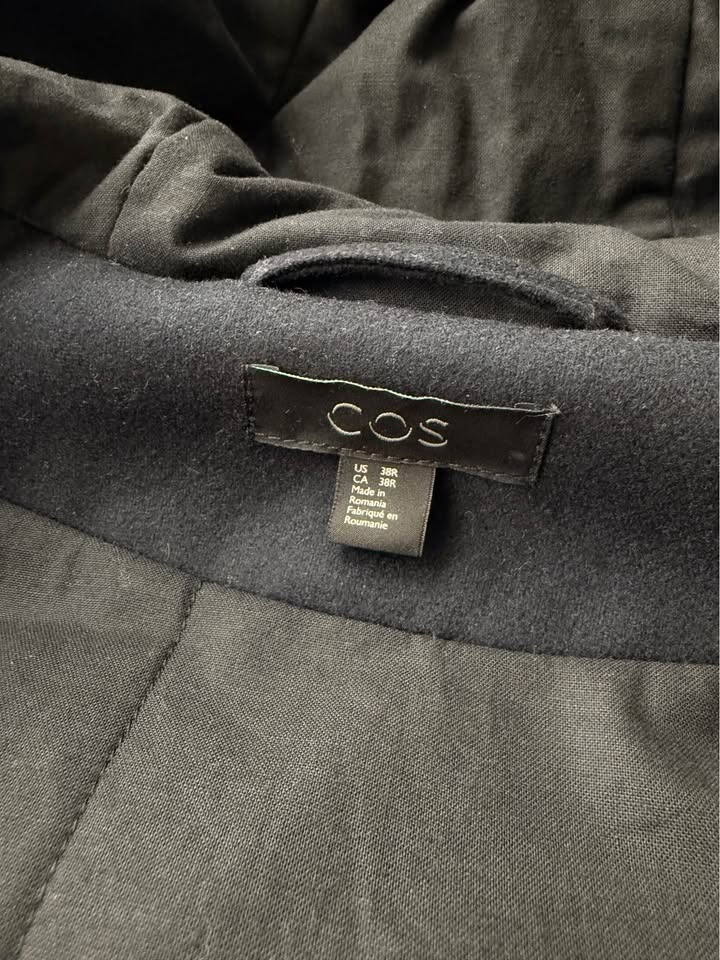 Men COS 100% wool long coat size 38R - photo 4