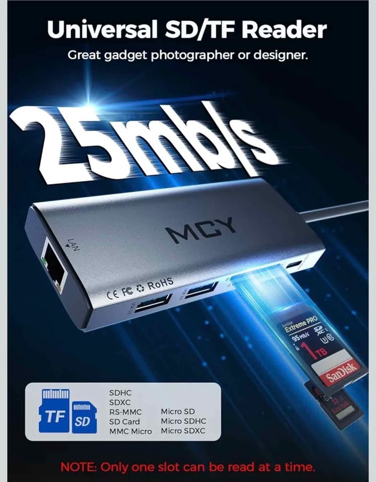 MCY USB-C Hub Docking Station 8K HDMI 4K USB 3.0 LAN SD/TF - photo 4