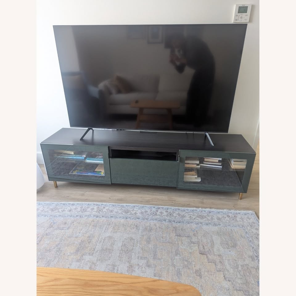 IKEA Besta Olive Green TV Bench - photo 4