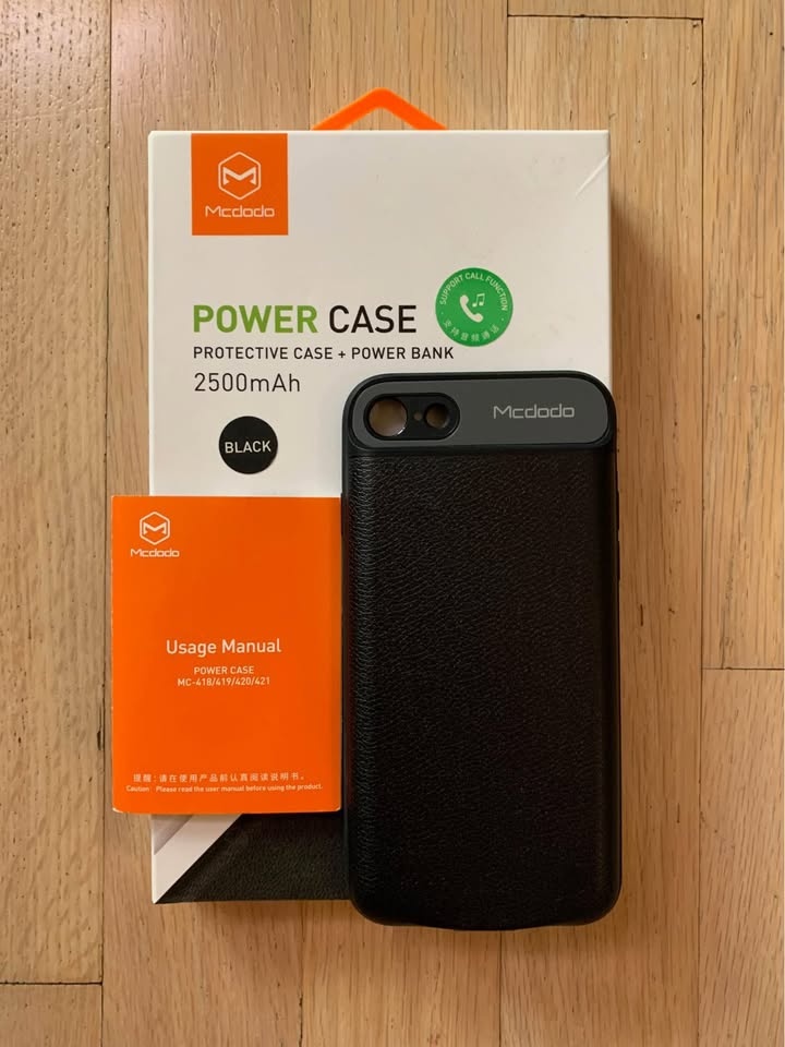 NEW iPhone 7/8 Case + Power Bank 2500mAh (Black)