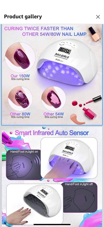 NAILGIRLS 150W UV LED Nail Lamp - Fast Professional Dryer