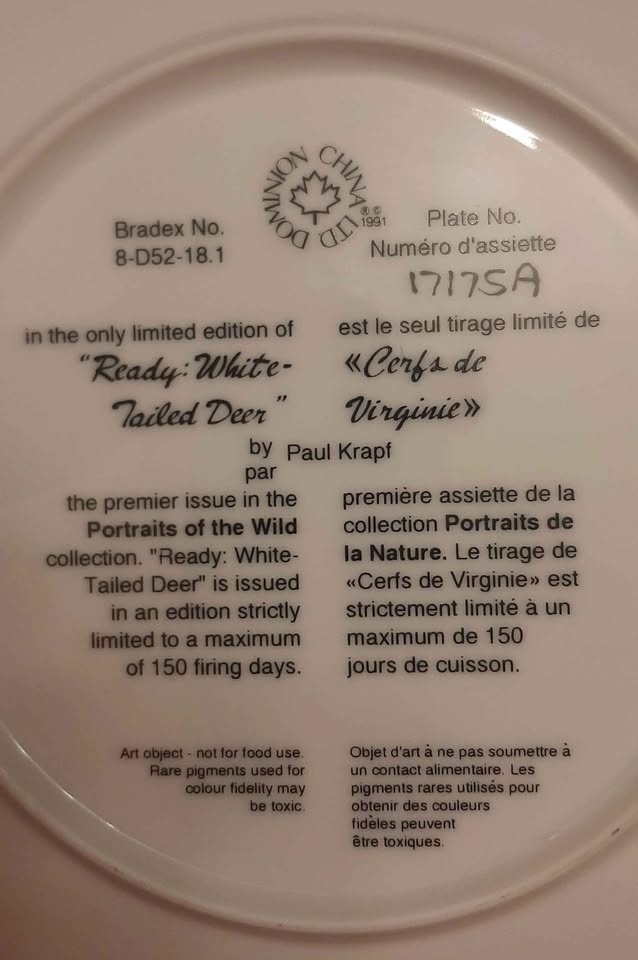 "The White-tailed Deer" Collector Plate🏆 - photo 2