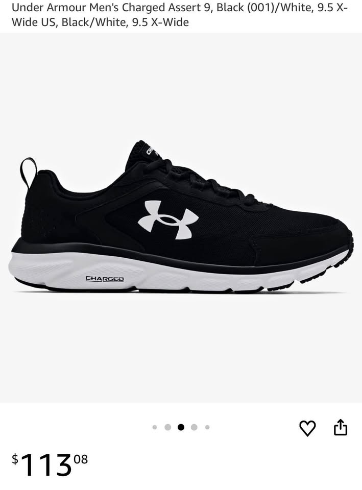 Under Armour Charged Assert 9 Running Shoes - Size 9 Men's