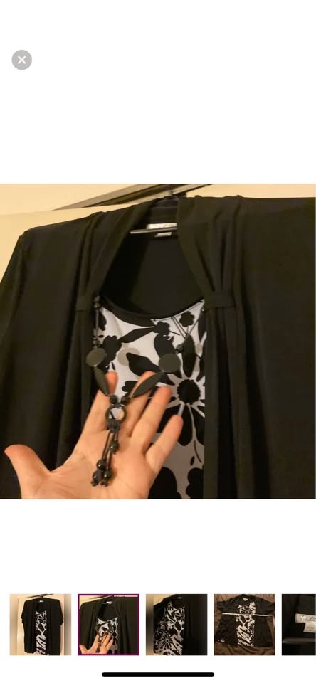 Women's XL Top with Attached Outer Layer & Necklace - photo 2