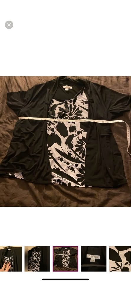 Women's XL Top with Attached Outer Layer & Necklace - photo 5