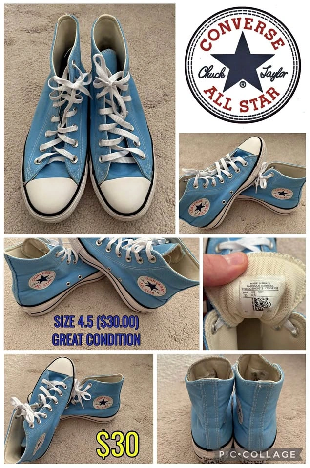 CONVERSE BLUE HIGH TOP SHOES - Size 4.5 ($30)