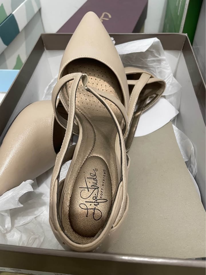 LifeStride Nude Strappy Pointed Toe Heels Flex Soft System - photo 3
