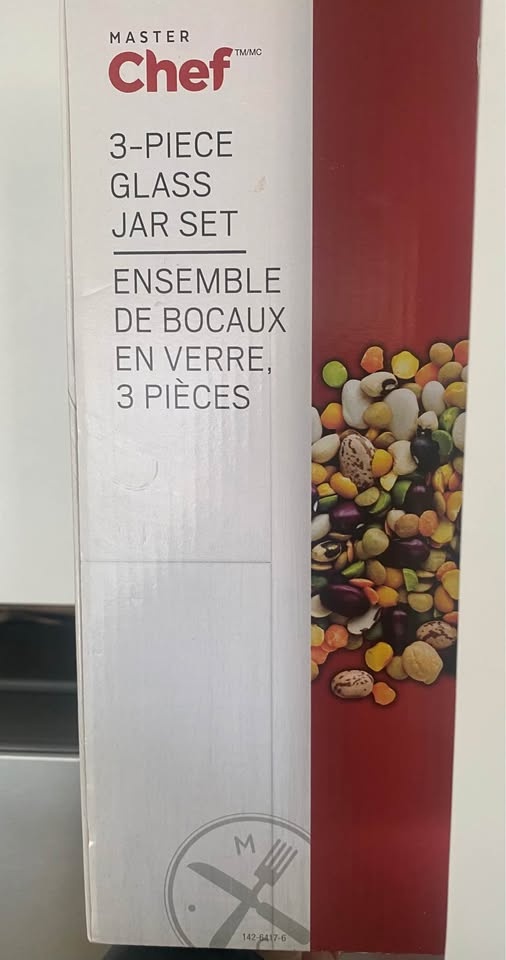 Master Chef 3-Piece Glass Jar Set - New in Box! - photo 2