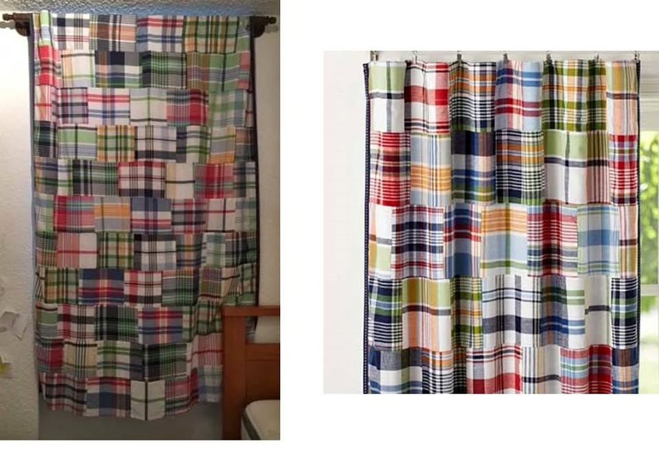 Pottery Barn Kids Madras Plaid Drapery - 1 Panel (44x84")