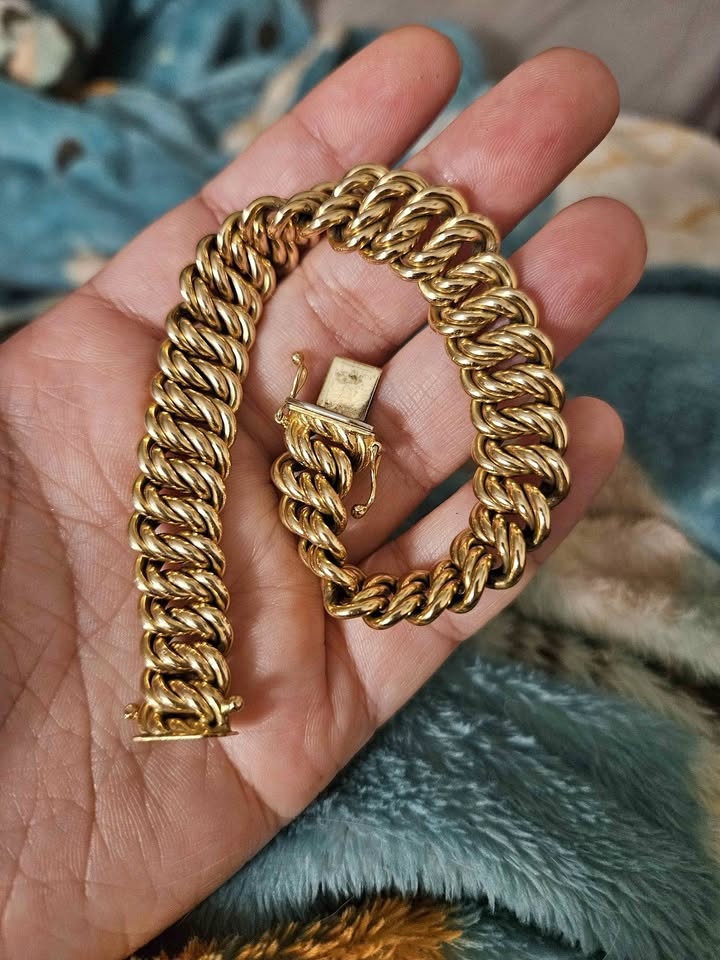 Antique 14k Italian Gold Cuban Chain Bracelet