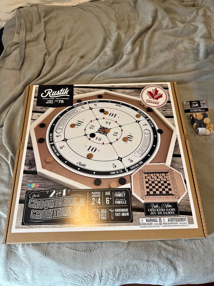 Rustik Crokinole Game (Sealed) + Extra Discs thumbnail