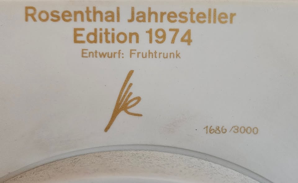 Rosenthal Günter Fruhtrunk Jahresteller Edition 1974 - photo 3
