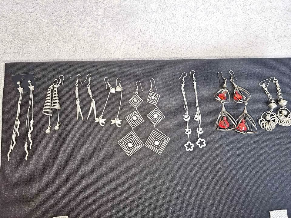 Lot of Silver Tone Dangle Earrings Fashion Jewelry